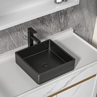 Lavabo mural rectangulaire moderne Homedec Gunmetal Black en acier inoxydable 304 de calibre 16, facile à nettoyer, garantie 3 ans, pour salle de bain