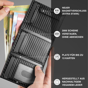 <span class=keywords><strong>Portafoglio</strong></span> Personalizzato in Pelle Sintetica per <span class=keywords><strong>Uomo</strong></span> con Scomparto Portamonete con Cerniera, Protezione RFID, Porta Carte Corto in Metallo Alluminio - Product Image 3