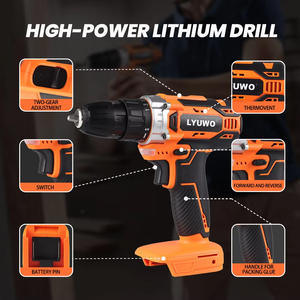 Taladro <span class=keywords><strong>de</strong></span> impacto profesional recargable inalámbrico delgado mini a batería con portabrocas <span class=keywords><strong>de</strong></span> bloqueo automático <span class=keywords><strong>de</strong></span> 10 mm máx. OEM personalizable para terrazas - Product Image 6