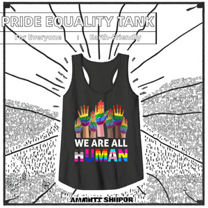Camiseta sin mangas transpirable de punto con el lema del Orgullo LGBTQ Arcoíris, Somos Todos Humanos, Orgullo y Igualdad, Camiseta del Orgullo Gay - Product Image 2