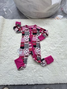 Yy Whatnot Sofort Lieferbar 95% Bambus 5% Spandex Gestrickter Zweiwege-Reißverschluss Mystery Pyjama-Set Box Kleinkind Baby Urlaubs-Motiv - Product Image 4