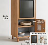 Cage pour chat en bois de luxe entièrement fermée, moderne, anti-stress, avec fenêtre unidirectionnelle, silencieuse, sûre, écologique, pour l'hiver, disponible en plusieurs tailles