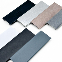 Plinthe en alliage d'aluminium noir mat, style industriel moderne, bordure de sol, 6 cm, 8 cm, salon, appartement, cuisine