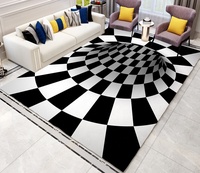 Tapis rond rectangulaire à illusion optique trou noir écologique, best-seller, Halloween, tapis de sol 3D pour salon, en vente