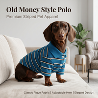 Polo pour chien à rayures style Old Money, en piqué, à manches courtes, vêtements pour animaux de compagnie, chiots, petites et moyennes races, vente en gros, logo personnalisé, OEM, ODM