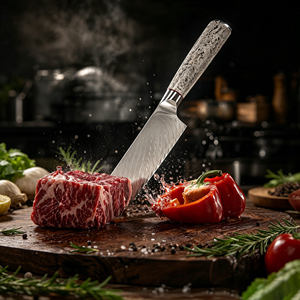 Nouveau produit : Couteau <span class=keywords><strong>de</strong></span> chef Damas avec lame en acier inoxydable <span class=keywords><strong>de</strong></span> 7 et 8 pouces, bord affûté pour usage domestique - Product Image 1