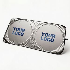 Ys74 Best Custom Printing Foldable Front Windshield Polyester Car Sun <b>Shades</b> Auto Cheap Double Circle Car Sunshade - Product Image 1