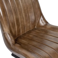Chaises de salle à manger contemporaines en métal et cuir avec dossier de soutien et assise rembourrée confortable pour la salle à manger