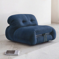 Fauteuil simple Soriana Hippo en acier avec dents décoratives, en tissu chenille, pour salon, chambre ou appartement