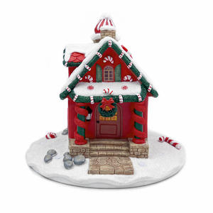 Shunxu resina LED personalizado árbol de Navidad miniatura Casa de hadas muñeco de nieve barra de caramelo regalo recuerdo con imanes artículos artesanías DIY - Product Image 1
