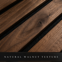 Panneaux muraux acoustiques en bois plaqué de luxe, panneaux muraux en bois à lattes avec absorption acoustique en feutre PET, décoration intérieure pour hall d'hôtel