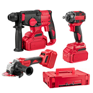 Juego de Herramientas Eléctricas Inalámbricas de 20V, 3 en 1, Martillo Rotatorio, Amoladora Angular, Atornillador de Impacto, Batería de Litio OEM de 4000mAh, BMC - Product Image 1
