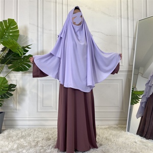2295 #   Khimar polyvalent et élégant à trois couches en crêpe – Mode islamique chic pour l'Aïd - Product Image 2