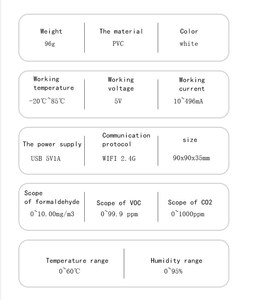 Tuya Thiết Bị Giám Sát Chất Lượng Không Khí Cảm Biến Đo Độ Ẩm Nhiệt Độ Co2 Formaldehyde VOC 3 Trong 1 Thông Minh Gia Đình - Product Image 6