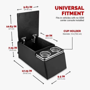 Reposabrazos universal multifuncional para asiento trasero de coche, caja de almacenamiento con luz de ambiente, portavasos personalizable, reposabrazos para asiento trasero - Product Image 1