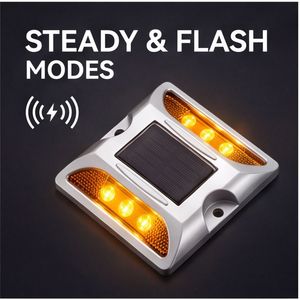 Installation facile, étanche IP68, marqueur solaire réfléchissant à double face à LED pour la sécurité routière en zone rurale - Product Image 1