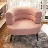 Fauteuil de salon et chambre à coucher en laine de mouton capitonnée, style nordique moderne minimaliste - Mobilier de maison ergonomique et confortable
