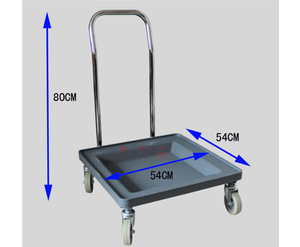 अच्छी गुणवत्ता वाले प्लास्टिक सार्वभौमिक पहिया स्टेनलेस स्टील रसोई ट्रॉली रैक परिवहन सफाई उत्पादों के साथ - Product Image 3