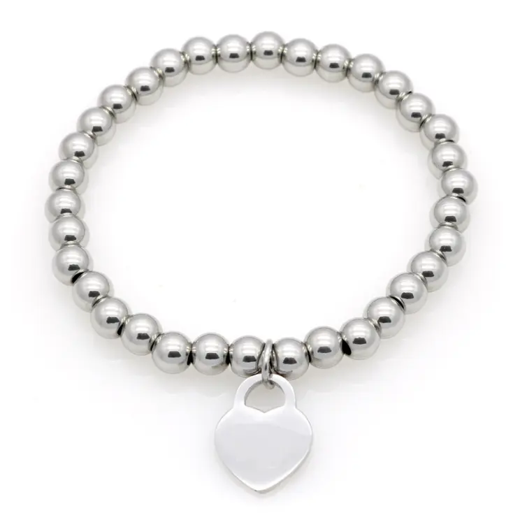 Love Heart Honey Letter T Stainless steel Beads fashion Women Cuff Bracelet Bangle Jewelry Gift logo ask for catalog
