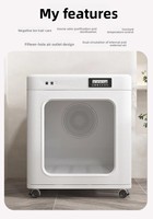 Séchoir à poils pour animaux de compagnie (chats et chiens) 65L, grande capacité, faible bruit, soin aux ions négatifs, stérilisation à l'ozone, cabine de séchage automatique pour animaux