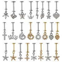 Boucles d'oreilles clous en cuivre motif floral pour femme, bijoux d'oreille délicats avec strass et détail chaîne, accessoires de mode