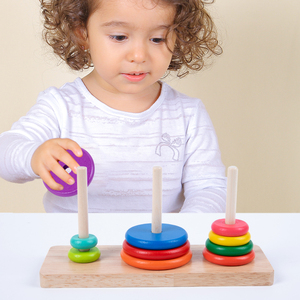 Torre <span class=keywords><strong>de</strong></span> Hanói <span class=keywords><strong>de</strong></span> Madera, Rompecabezas Montessori <span class=keywords><strong>de</strong></span> Matemáticas y Lógica, 10 Discos, Clasificación <span class=keywords><strong>de</strong></span> Tamaños y Colores, Juego <span class=keywords><strong>de</strong></span> Ingenio, Ayuda Educativa para Niños Pequeños - Product Image 2