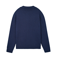 AiNear Vente en gros de logo personnalisé Oem & Odm Pull à manches longues en laine tricotée unie pour hommes bleu marine