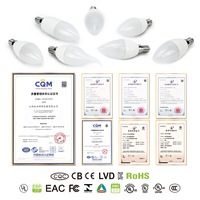 9W E27 LED-Kerzenlampe vom Hersteller, 810Lm CRI80 160° Abstrahlwinkel, 650C Glühfaden, Kunststoffummanteltes Aluminium PC 100-265V