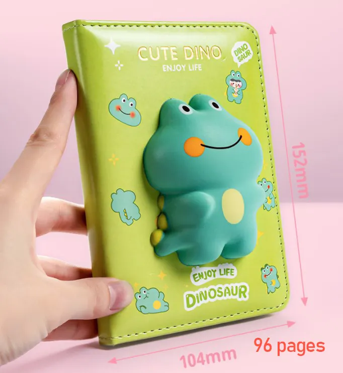 AF Custom Logo Pu Squishy Squeeze Cute Notebooks Dairy Kawaii Fidget Notebook Squeeze Animals 3D Squishy Notebooks for Kids