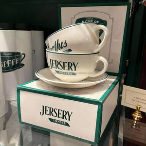 Gepersonaliseerde custom logo 2 3 4 5 6 oz witte porseleinen bone china platte witte cappuccino latte keramische koffiekopjes met schoteltje - Product Image 1