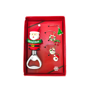 Christmas Wine Bottle <b>Stoppers</b> With Opener Santa Claus Snowman Reindeer Corkscrew Set Colorful Holiday Decorations - Product Image 2
