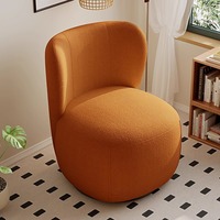 Fauteuil rond rembourré populaire en tissu bouclé pour salon, chaise longue cylindrique