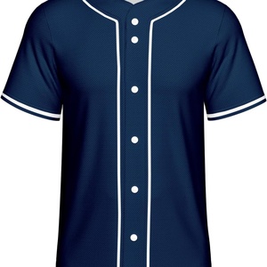 Maillot de baseball sublimé pour homme, motif uni, séchage rapide, col en V, manches courtes, Spandex/Polyester, uniforme de sport d'été, noir - Product Image 5