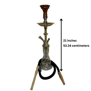 Chicha artisanale authentique Khalil Maamoon Frosted Modern - Narguilé complet en laiton massif, modèle Star Small 21 pouces (53,34 cm) - Product Image 2