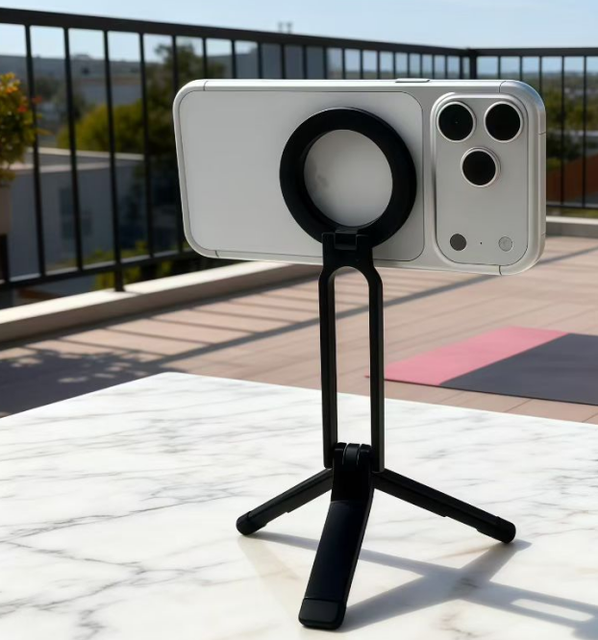 360 Rotating Magnetic Phone Stand Tripod for Desk Adjustable Foldable Aluminum Cell Phone Stand Holder