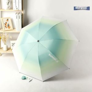 Petit parapluie pliant anti-UV aux couleurs fraîches pour femmes, protection renforcée contre la pluie en caoutchouc, vente en gros en stock - Product Image 6