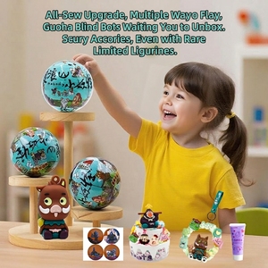 Juguete de moda chino: Huevo sorpresa de la Montaña Langlang, pequeño monstruo, set DIY de pegamento en crema Guka, colgante, llavero, caja ciega, juguetes para niños - Product Image 4
