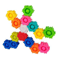 7pcs puzzle cube pour enfants visqueux jouets de détente de silicium blocs de construction pop spinner fidget blocs de construction