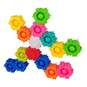 Cubo de rompecabezas para niños, juguetes de alivio del estrés blando, bloques de construcción de silicona, pop spinner, bloques de construcción, 7 Uds. - Product Image 4