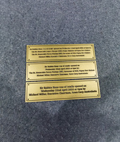 Plaque rectangulaire longue en laiton massif doré brillant, gravée sur mesure, avec lettres en relief, pour affichage d'informations, signalétique murale ou enseigne commerciale