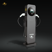 LEISHENG Nouvelle Vente Chaude Borne de Recharge AC 14-44kW à Double Pistolet, Montée sur Colonne, Écran Tactile 5 Pouces, 32A, Compatible Type1/Type2/GB/T