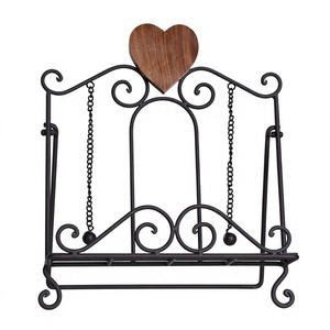 Support de livre de recettes en métal durable, revêtement noir, réglable, pour comptoir de cuisine domestique - Product Image 1