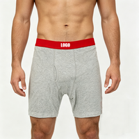 Boxers de sport pour hommes, sous-vêtements en coton extensible doux, ceinture élastique large, sous-vêtements personnalisés avec logo pour la course à pied et l'entraînement