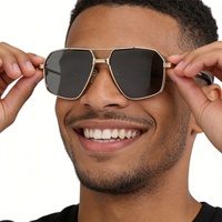 Lunettes de soleil rétro personnalisées de style européen et américain à double pont, protection UV400, monture complète, pour la conduite, polygonales, pour l'extérieur