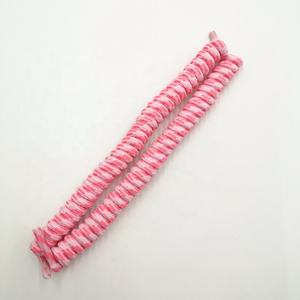Venta al por mayor estilo deportivo No Tie elástico rizado primavera espiral cordones de los zapatos de 6mm de poliéster y plástico con puntas redondas impresas en par - Product Image 5