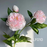 Buket Bunga Sutra Putih Gaya Nordik, Peony Tiga Kepala untuk Hari Ibu, Hari Valentine, Paskah, Dekorasi Rumah