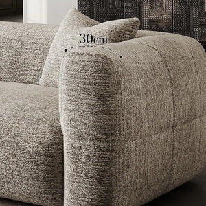 Ensemble modulaire sectionnel moderne pour salon avec tissu incurvé, élégant et confortable - Product Image 4