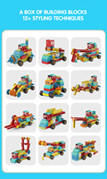 Ensemble de blocs de construction mécaniques d'ingénierie - Kit de construction STEM à grandes particules, circuit de billes pour l'apprentissage scientifique des enfants