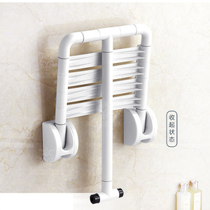 Chaise de douche murale pliable Xiangfali en plastique antidérapant pour personnes âgées et handicapées, capacité 150 kg, équipement de sécurité pour la salle de bain - Product Image 4