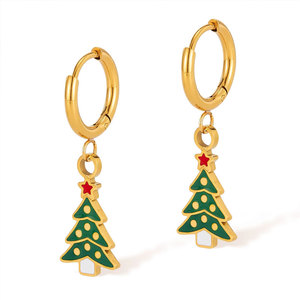 ต่างหูแฟชั่นทรงหยดน้ำสำหรับผู้หญิง ทำจากสแตนเลสสตีล 316L ชุบทอง 14k 18k PVD คุณภาพสูง หรูหรา เหมาะสำหรับเทศกาลคริสต์มาส ขายส่ง - Product Image 1